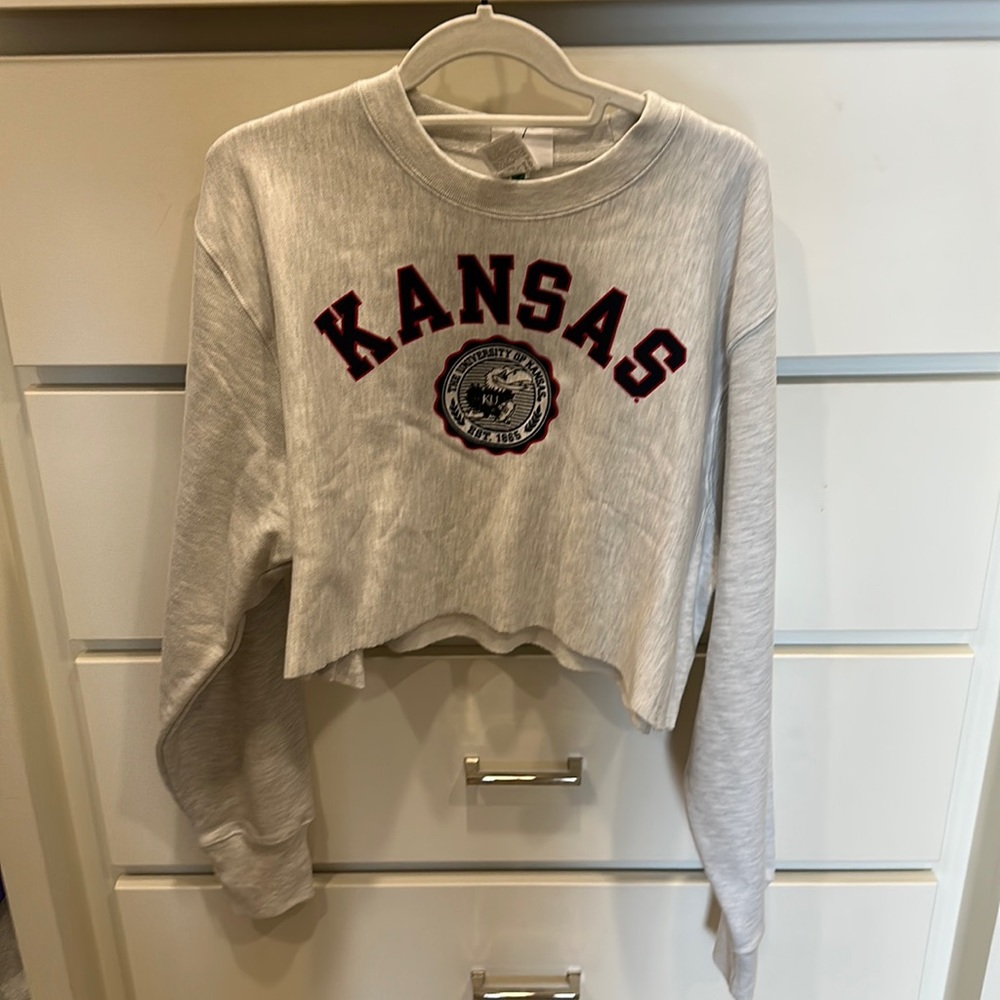 Champion Kansas cropped sweatshirt Medium